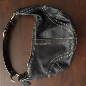 Coach black leather hobo bag